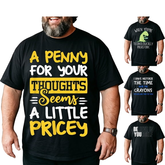 Big and Tall Funny Shirts Men Hilarious Sarcastic Quote Saying Cotton Graphic Tee 5XLT T0 5I0N W24