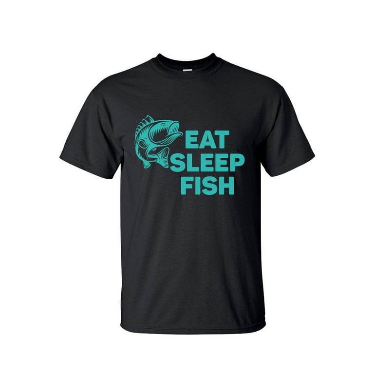 Big and Tall Graphic Tees- Eat Sleep Fish Shirts For Men 