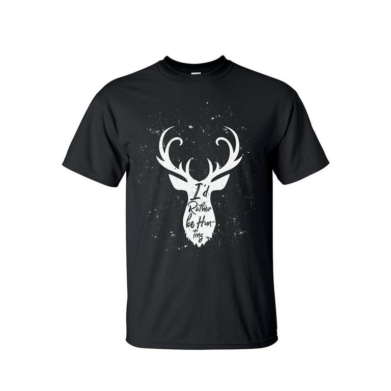 Big and Tall Graphic Tees - I'd Rather Be Hunting Outdoor Shirts For Men 