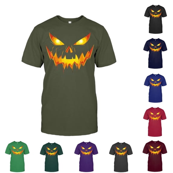 Big and Tall Halloween Tshirt for Men Seasonal Graphic Tee for Casual Short Sleeve Halloween Print Top with Comfortable and Versatile Army Green 3XL