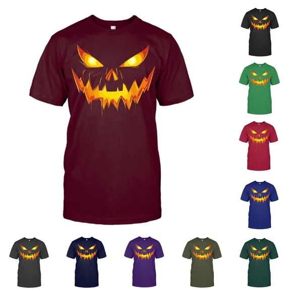 Big and Tall Halloween Tshirt for Men Seasonal Graphic Tee for Casual Short Sleeve Halloween Print Top with Comfortable and Versatile Brick Red S