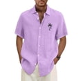 thumbnail image 1 of Big and Tall Hawaiian Shirt for Men Tropical Floral Beach Shirts Short Sleeve Casual Button Down Shirt 2026 Purple 4XL, 1 of 5