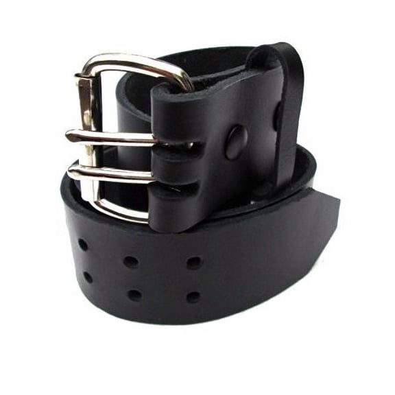Big and Tall Heavy Duty Mens Black Leather Work/Tool Belt 2" Wide - Size 48