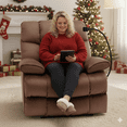 thumbnail image 1 of Big and Tall Manual Recliner Chair for Adults, Oversized Recliner for 400LBS, Velvet Recliner for Living Room Brown, 1 of 8