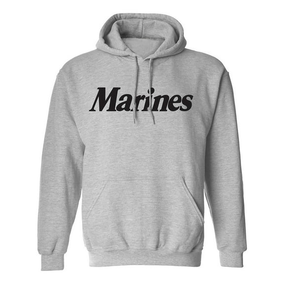 Big and Tall Marines Hooded Sweatshirt in Gray