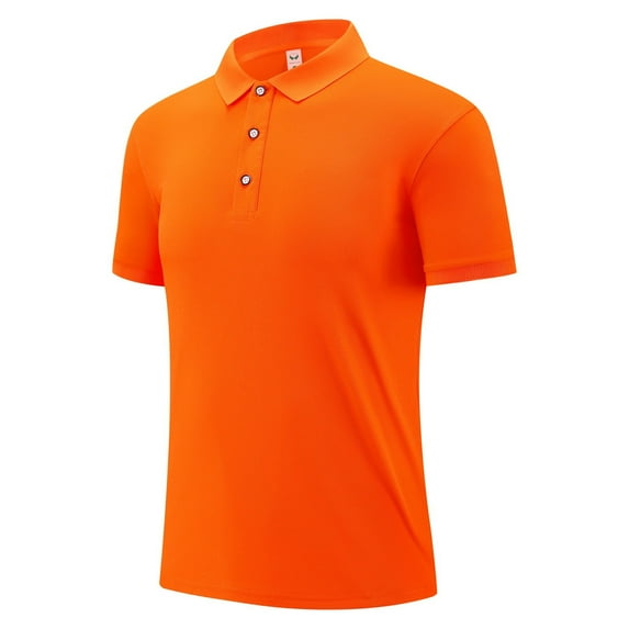 Big and Tall Men's Polos Shirts with Short Sleeve, Casual Golf Shirts Fit Tops,,Orange,Size M