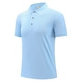 thumbnail image 1 of Big and Tall Men's Polos Shirts with Short Sleeve, Casual Golf Shirts Fit Tops,,Sky Blue,Size L, 1 of 7