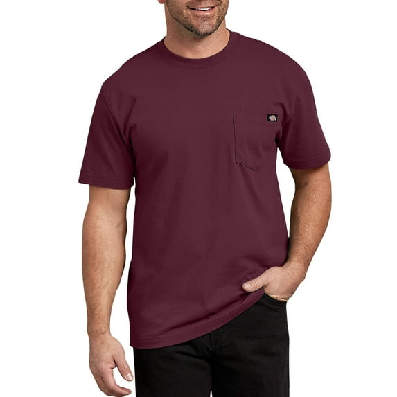 Dickies Men's Heavyweight Crew Neck Shirt Burgundy 2XT