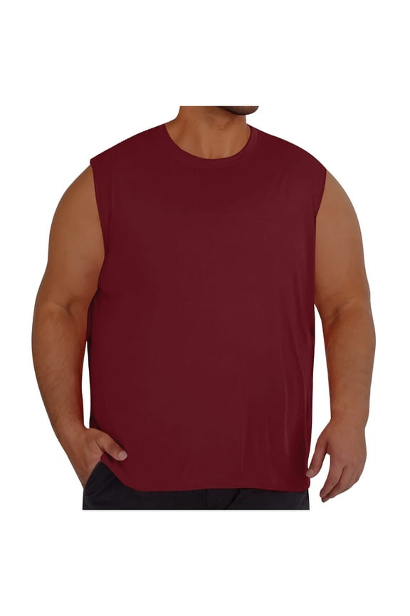Big and Tall Mens Athletic Tank Tops Crew-Neck Sleeveless Casual Tee Shirts Summer Loose Fit Cooling Running Lightweight Tees