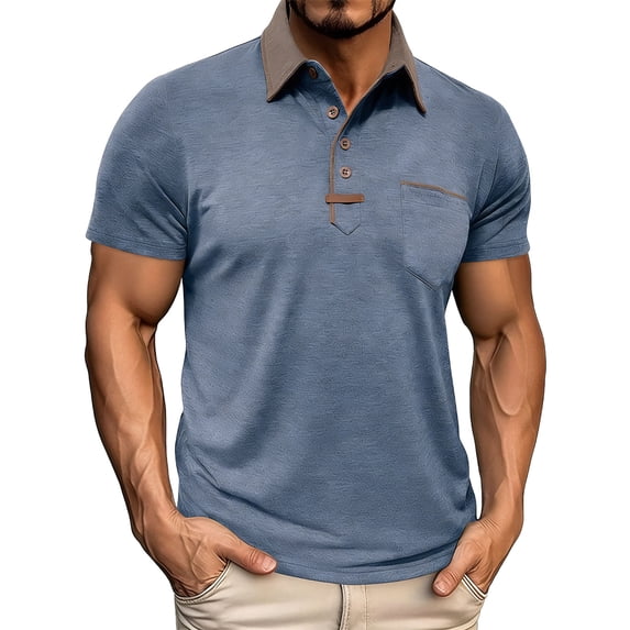 Big and Tall Mens Business Casual Button Down Shirt Short Sleeve Pocket ...