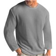 thumbnail image 1 of Big and Tall Mens Chunky Knit Sweater Long Sleeve Basic T-Shirt Soft Knit Breathable Pullover Tops,S-4XL, 1 of 5