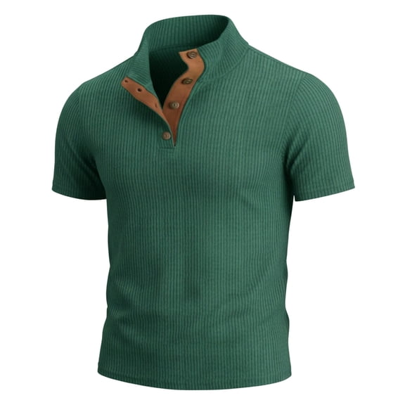 Big and Tall Mens Corduroy Henley Shirts Summer Short Sleeve Shirt Button Casual Fashion Blouse Lightweight Loose Outdoor Tops