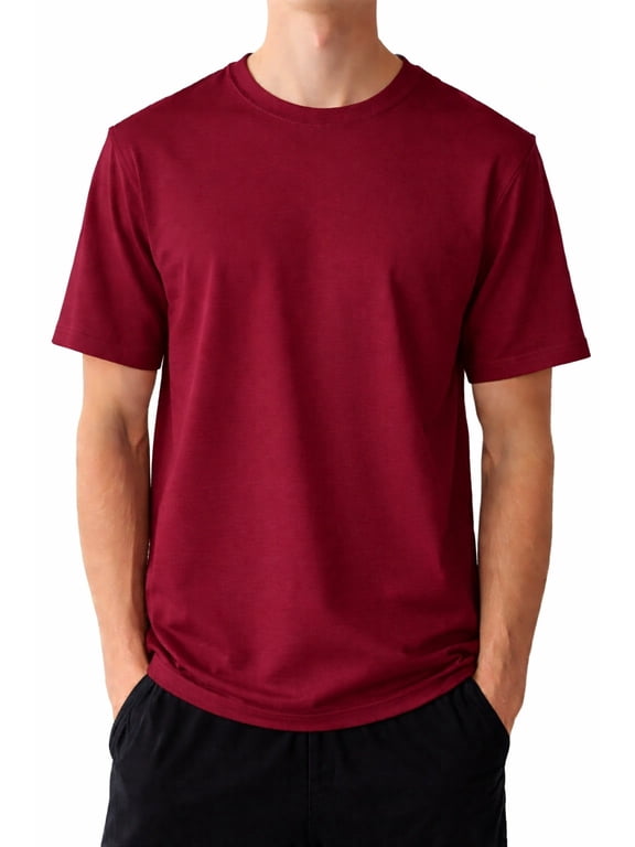 Big and Tall Mens Crew Neck Shirts - CRSS (Maroon, 2XLT)