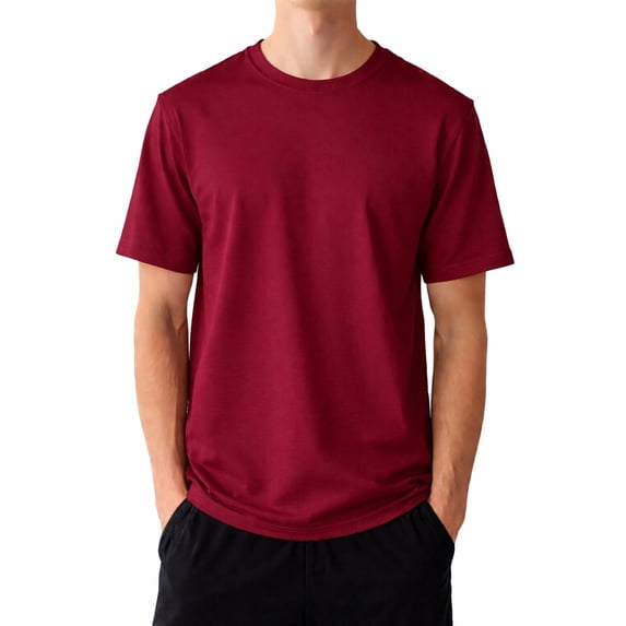Styllion Big and Tall Mens Crew Neck Shirts - CRSS (Maroon, 3XLT)