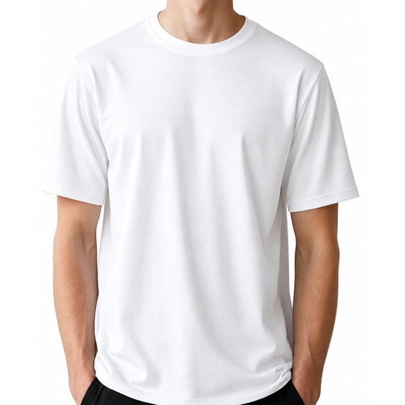 Styllion Big and Tall Mens Crew Neck Shirts - CRSS (White, 3XLT)