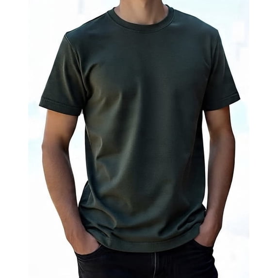 Big and Tall Mens Crew Neck Shirts - LCSS (MilitaryGreen, 2XLT)