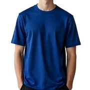 STYLLION Big and Tall Mens Crew Neck Shirts - LCSS (Royal, 1XLT)