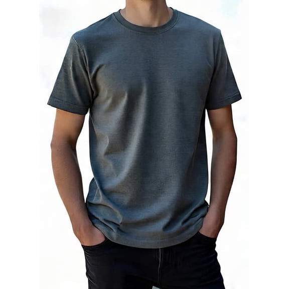 Big and Tall Mens Crew Neck Shirts - LCSS (SportsGray, 2XLT)