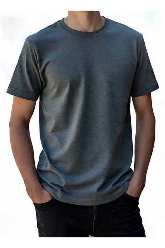Big and Tall Mens Crew Neck Shirts - LCSS (SportsGray, LT)