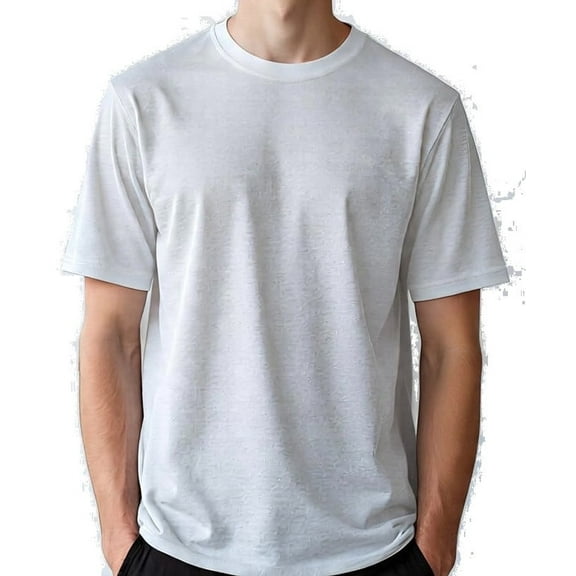 Big and Tall Mens Crew Neck Shirts - LCSS (White, 1XLT)