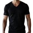 thumbnail image 1 of Big and Tall Mens V Neck Shirts - LVSS (Black, 4XLT), 1 of 1