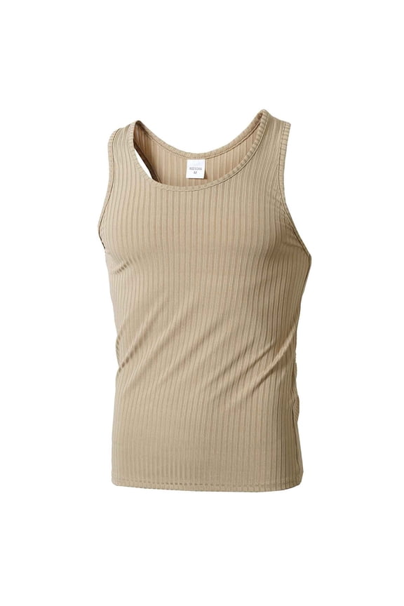 Big and Tall Mens Crew-Neck Tank Tops Summer Ribbed Knit Sleeveless T Shirts Loose Fit Athletic Workout Running Lightweight Tees