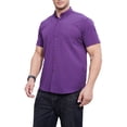 thumbnail image 1 of Big and Tall Mens Dressy Shirts Business Casual Solid Short Sleeve Suit Shirt Plus Size Fashion Work Office Shirts, 1 of 3