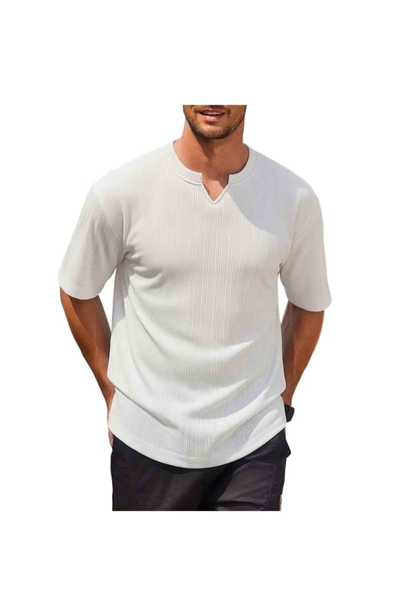 Big and Tall Mens Fashion Pullover Ombre Tie Dye Notch V-Neck Short Sleeve Shirt Top Loose Streetwear Fathers Day Gift M-5XL
