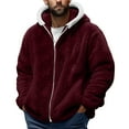 thumbnail image 1 of Big and Tall Mens Fleece Lined Jackets Long Sleeve Fuzzy Warm Winter Coats with Full Zipper Pockets, 1 of 5