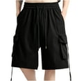 thumbnail image 1 of Big and Tall Mens Hiking Cargo Shorts Multi-Pockets Drawstring Elastic Waist Short Pants Fathers Gift M-5XL, 1 of 7
