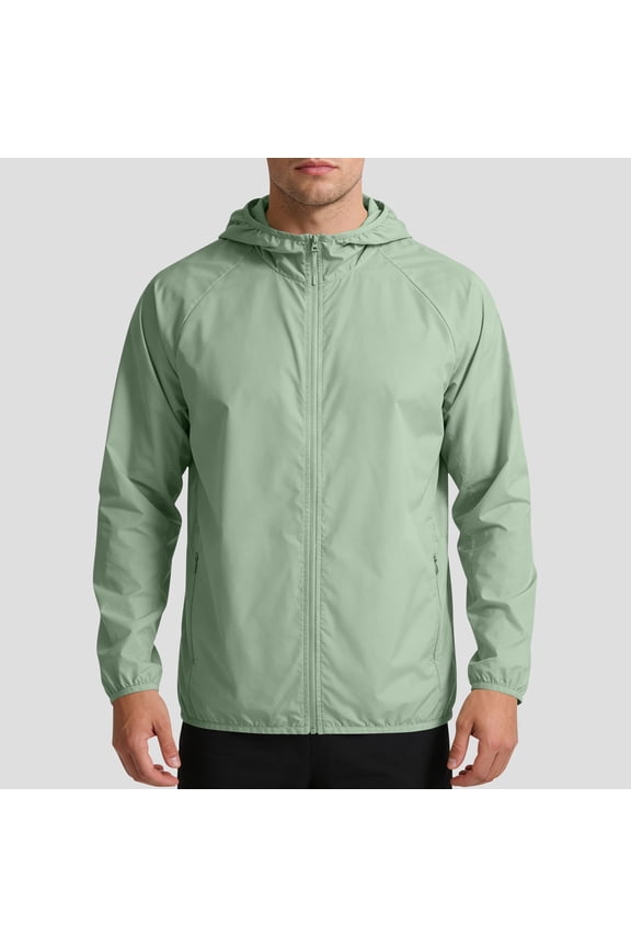 Big and Tall Mens Jacket Zip Up UPF 50+ UV Sun Protection Raincoat Lightweight Fishing Shirt M-4XL Dad Gifts
