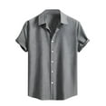 thumbnail image 1 of Big and Tall Mens Shirts 2025 Solid Plus Size Casual Baggy Beach Resort Outfits Lapel Collar Short Sleeve Tops Summer, 1 of 5