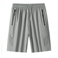 thumbnail image 1 of Big and Tall Mens Shorts Elastic Waist Zipper Pockets Reflective Strip Athletic Short Pants Fathers Gift M-8XL, 1 of 7