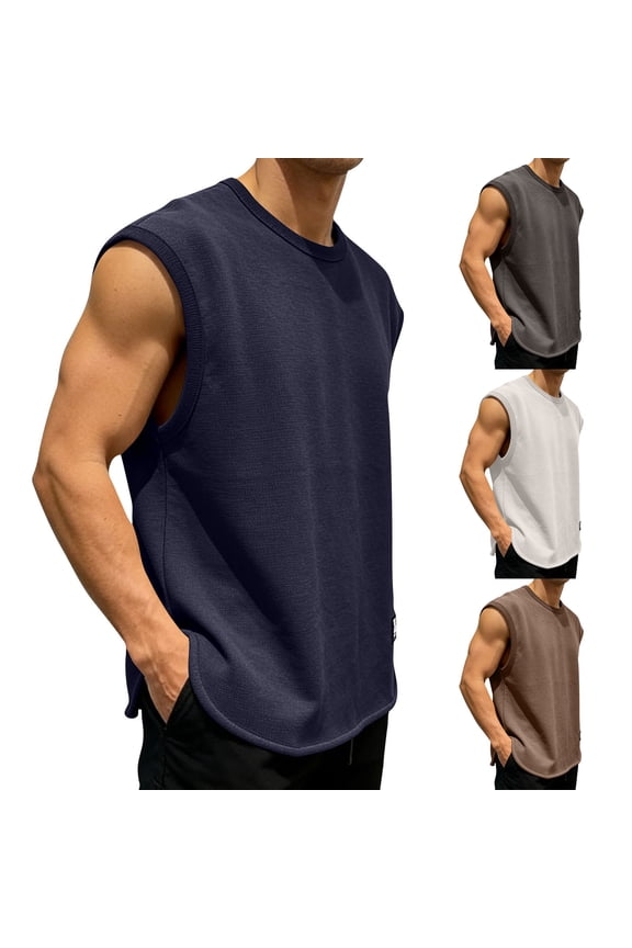 Big and Tall Mens Sleeveless Crew Neck T-Shirt Athletic Sport Tank Top Moisture-Wicking Fathers Day Gifts