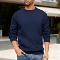 thumbnail image 1 of Big and Tall Mens Sweater,Long Sleeve Cable Knit Top,Fall Casual Loose Fit Crewneck Pullovers, 1 of 9