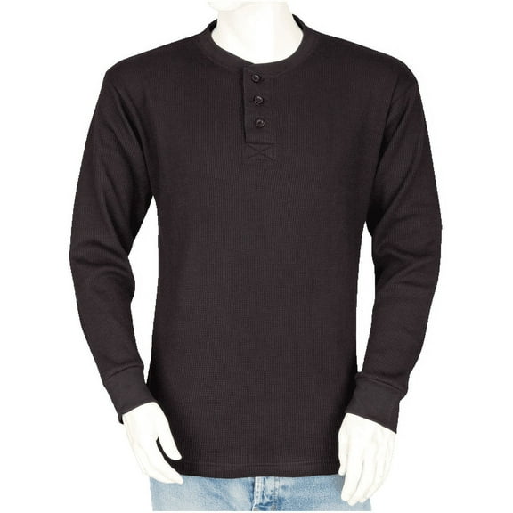 Big and Tall Mens Thermal Henley Shirt - THLS (Charcoal, 4XLT)