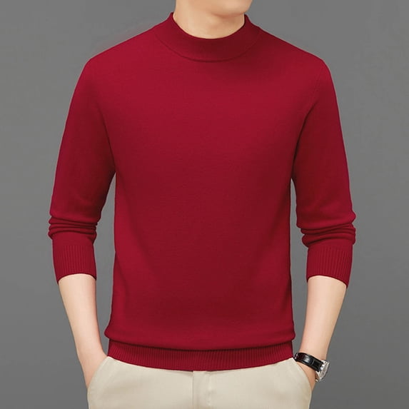 Big and Tall Mens Turtleneck Sweaters,Long Sleeve Basic Shirts Soft Cozy Pullover Layering Undershirts,M-4XL