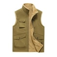 thumbnail image 1 of Big and Tall Mens Warm Fleece Lined Vest Winter Utility Travel Safari Outdoor Work Vest Jackets with Multi Pockets, 1 of 2
