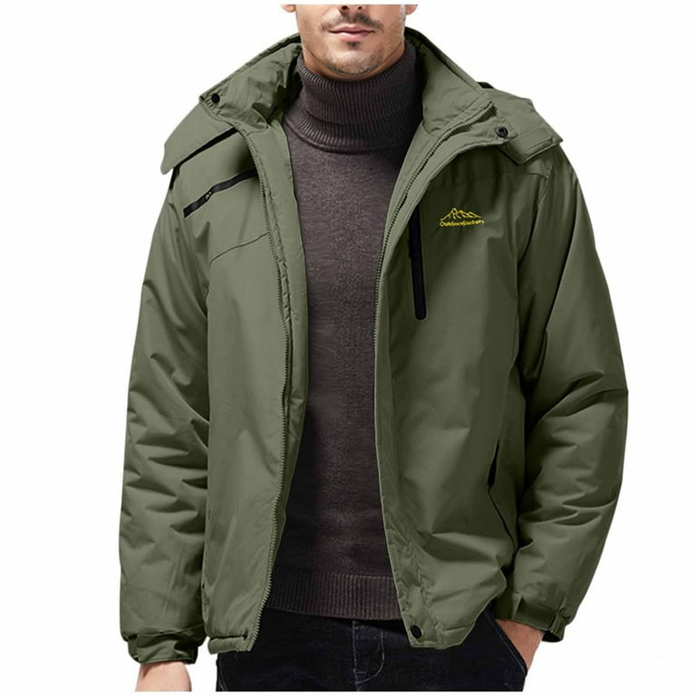 Big and Tall Mens Winter Puffer Rain Coats with Hoodies M-5XL Plus