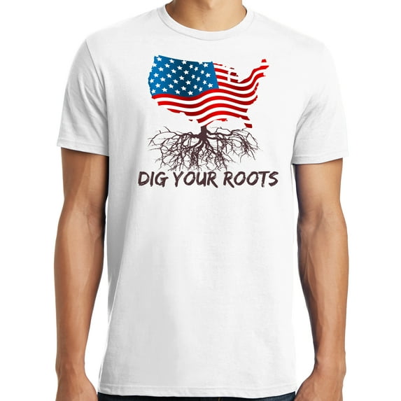 Big and Tall Patriotic Dig Your Roots Map of America with Flag Inside