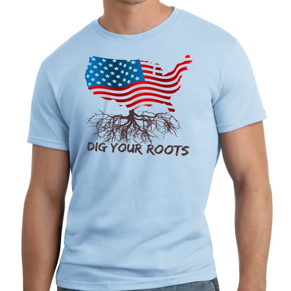 Big and Tall Patriotic Dig Your Roots Map of America with Flag Inside