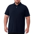 thumbnail image 1 of Big and Tall Polo Shirts for Men Button Collar Summer Plus Size Shirts Business Casual Short Sleeve Oversized Tshirts Navy XL, 1 of 8