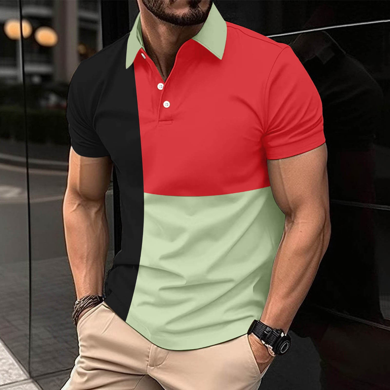 Big and Tall Polo Shirts for Men Mens Pink Shirt Work Shirts,Men's Tops