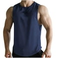 thumbnail image 1 of Big and Tall Polyester Sleeveless Beach Shirts for Men Running Fashion Men Casual Color Casual Fitness Sportswear Round-Neck Tank Top, 1 of 6