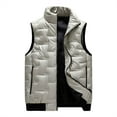 thumbnail image 1 of Big and Tall Puffer Vest for Men M-8XL Plus Size Sleeveless Stand Collar Jackets Casual Thermal Warm Work Outerwear Vests Coats with Pockets, 1 of 6