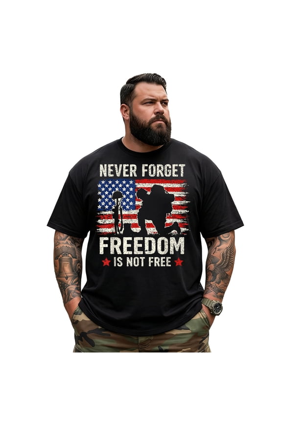 Big and Tall Shirt for Men America 250 Patriotic USA Flag 1776 2026 Graphic Cotton Tee 7XLT T0 5L0R W30