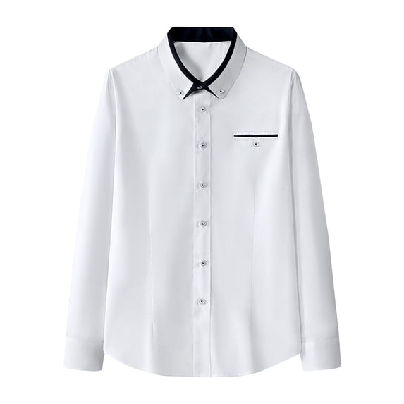 Big and Tall Shirts for Men M-5X Plus Size Long Sleeve Button Down Collared T Shirt Casual Relaxed Color Block Basic Business Work Tops