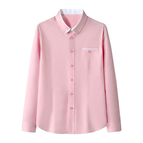 Big and Tall Shirts for Men M-5X Plus Size Long Sleeve Button Down Collared T Shirt Casual Relaxed Color Block Basic Business Work Tops