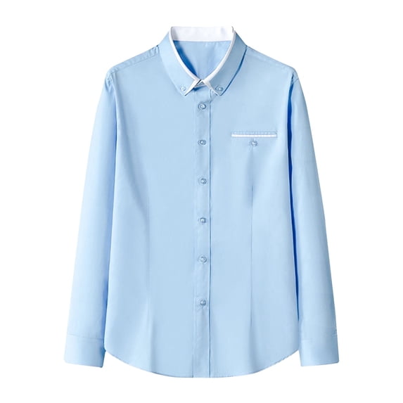 Big and Tall Shirts for Men M-5X Plus Size Long Sleeve Button Down Collared T Shirt Casual Relaxed Color Block Basic Business Work Tops
