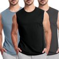 thumbnail image 1 of Big and Tall Shirts for Mens Sleeveless Tank Undershirts Casual Active Bodybuilding Summer Athletic Tank Tops, Black&Blue&Dark Gray, XXL, 1 of 7